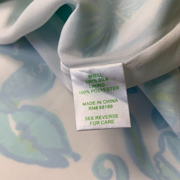 Lilly Pulitzer Womens Whistler Dress Blue White Size 10 Ruffle Silk Polyester - Picture 9 of 10